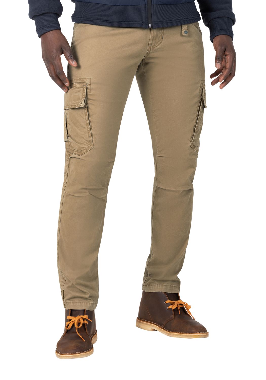 Timezone BenitoTZ Benito Pantaloni cargo da uomo, con cintura in tessuto, Nero , 30W / 30L