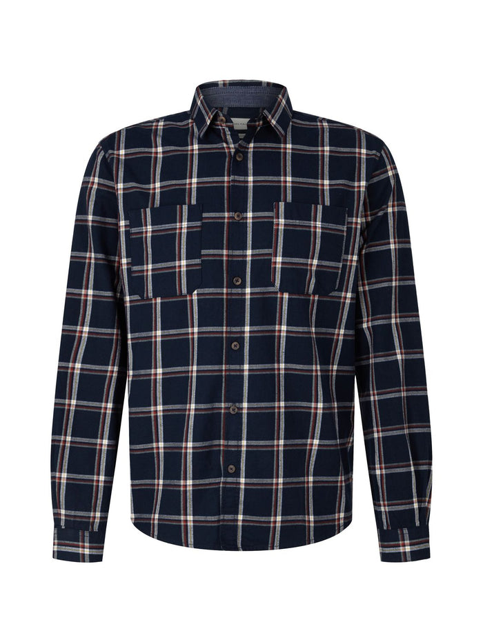 Tom Tailor Herren Langarm Hemd FLANELL CHECKED - Regular Fit