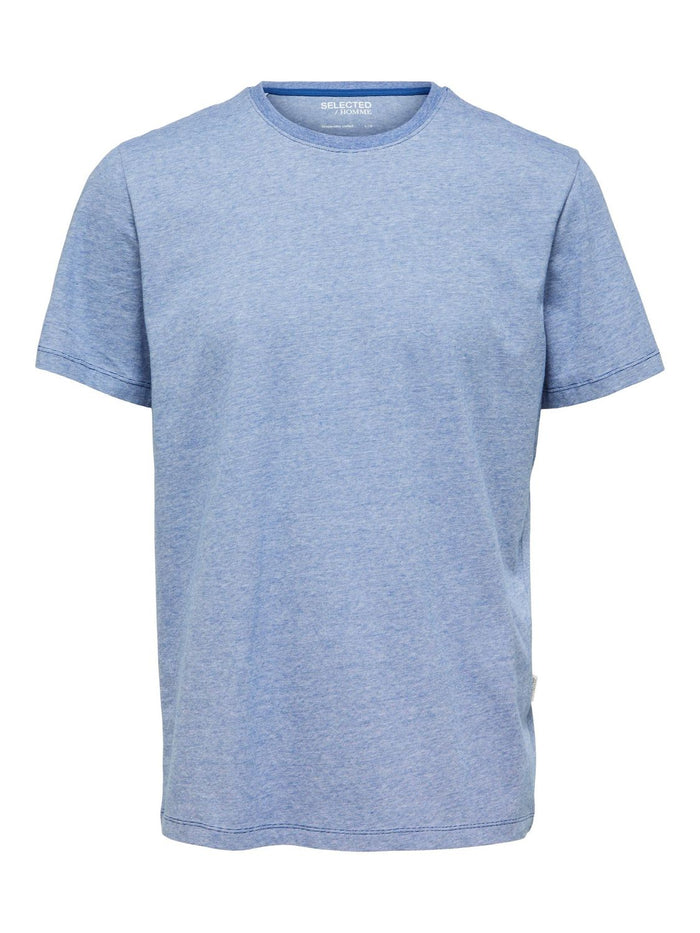 Selected Homme Herren Rundhals T-Shirt SLHASPEN MINI STRIPE - Regular Fit
