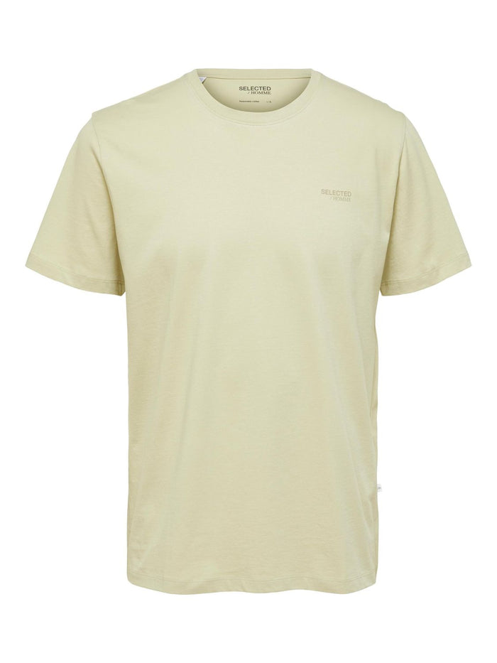 Selected Homme Herren Rundhals T-Shirt SLHASPEN LOGO - Regular Fit