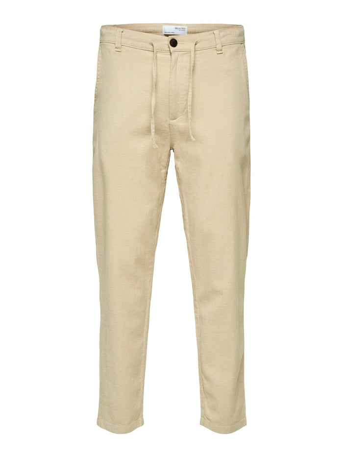 Selected Herren Chino Hose SLHCOMFORT-BRODY LINEN Comfort Fit
