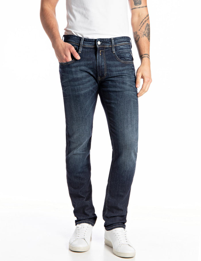 Replay Herren Jeans ANBASS - Slim Fit - Blau - Dark Blue Denim