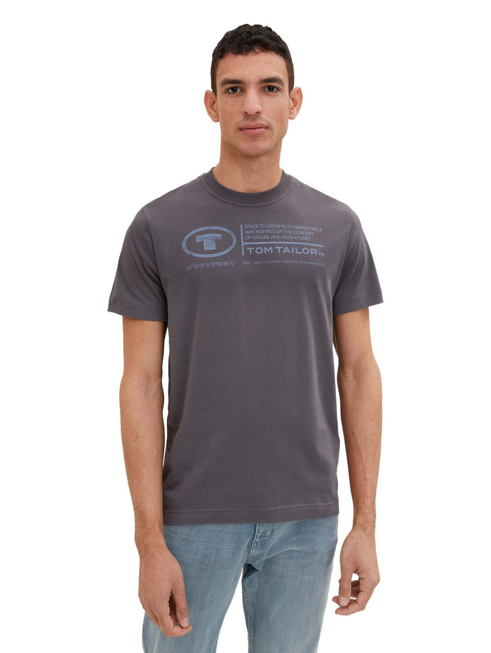 Tom Tailor Herren T-Shirt PRINTED CREWNECK - Regular Fit
