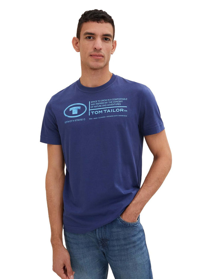 Tom Tailor Herren T-Shirt PRINTED CREWNECK - Regular Fit
