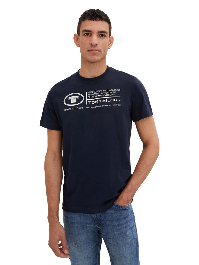 Tom Tailor Herren T-Shirt PRINTED CREWNECK - Regular Fit