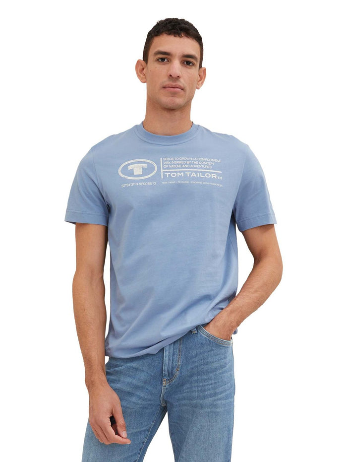 Tom Tailor Herren T-Shirt PRINTED CREWNECK - Regular Fit