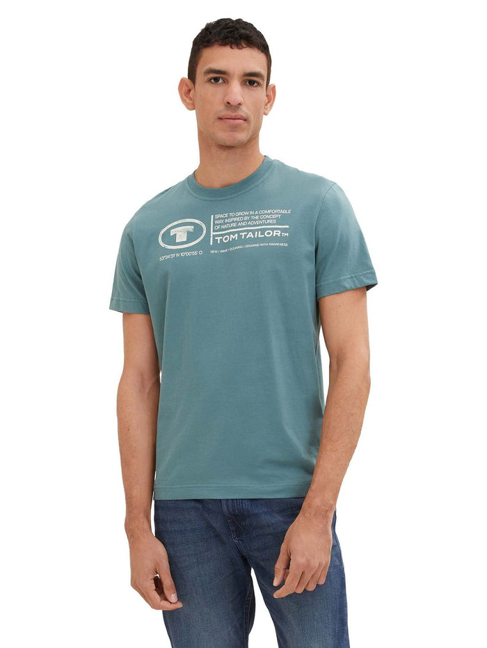 Tom Tailor Herren T-Shirt PRINTED CREWNECK - Regular Fit