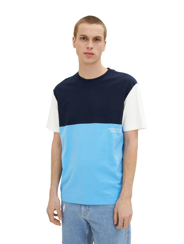 Tom Tailor Denim Herren T-Shirt COLORBLOCK - Relaxed Fit