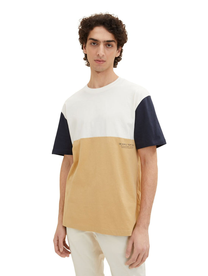 Tom Tailor Denim Herren T-Shirt COLORBLOCK - Relaxed Fit