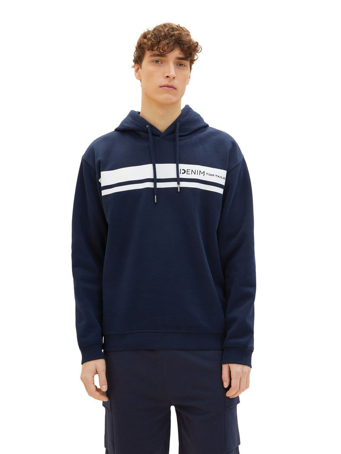 Tom Tailor Denim Herren Hoodie Kapuzenpullover PRINTED - Regular Fit