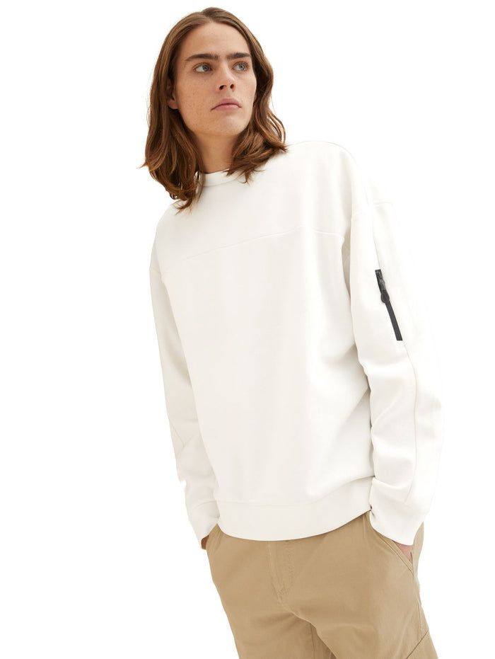 Tom Tailor Denim Herren Rundhals Sweatshirt RELAXED CREW - Relaxed Fit