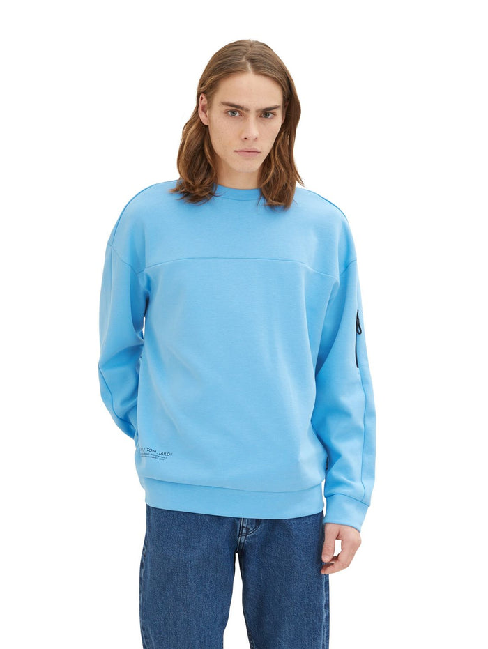 Tom Tailor Denim Herren Rundhals Sweatshirt RELAXED CREW - Relaxed Fit