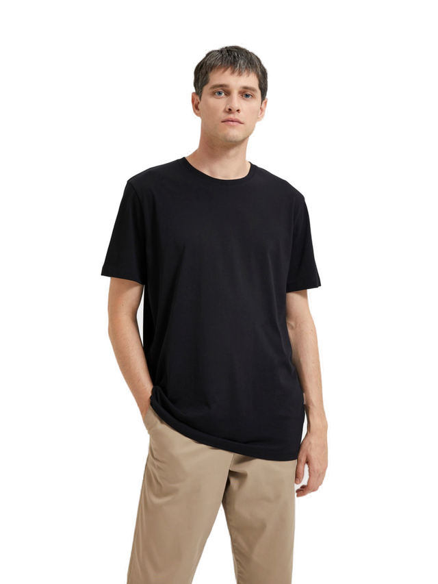 Selected Homme Herren Rundhals T-Shirt SLHASPEN - Regular Fit