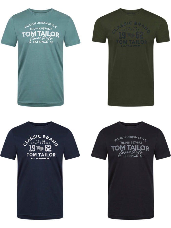 Tom Tailor Tshirt Herren Baumwolle Regular Fit 4er Pack Set