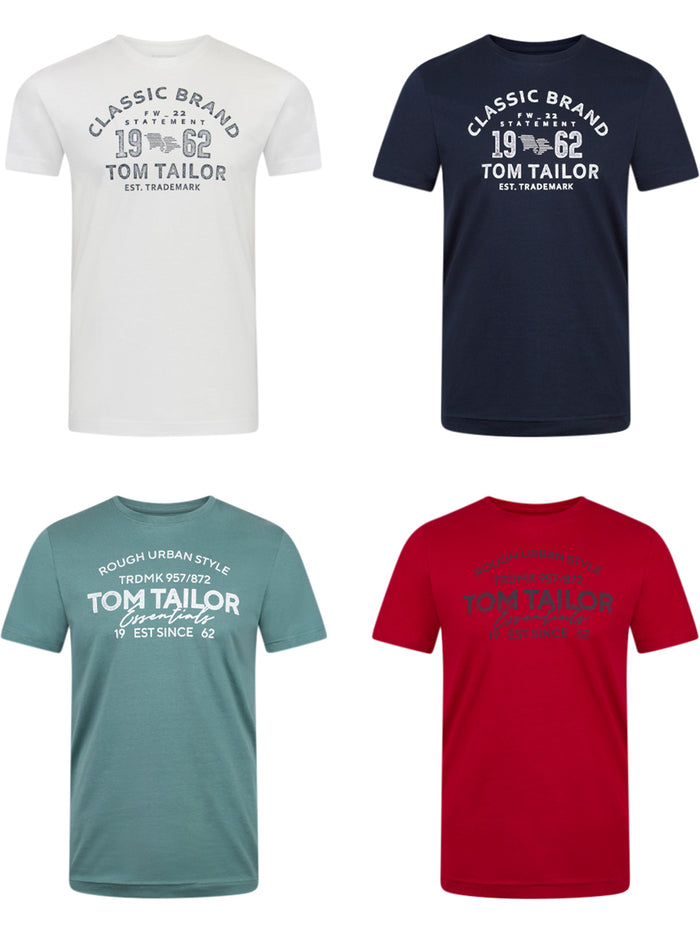 Tom Tailor Tshirt Herren Baumwolle Regular Fit 4er Pack Set