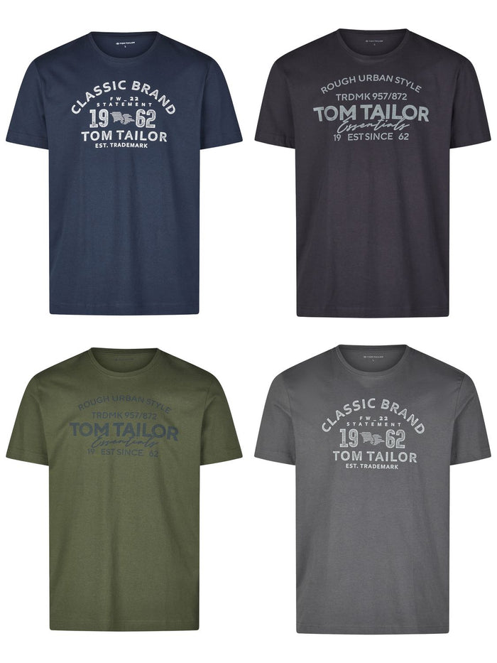 Tom Tailor Tshirt Herren Baumwolle Regular Fit 4er Pack Set