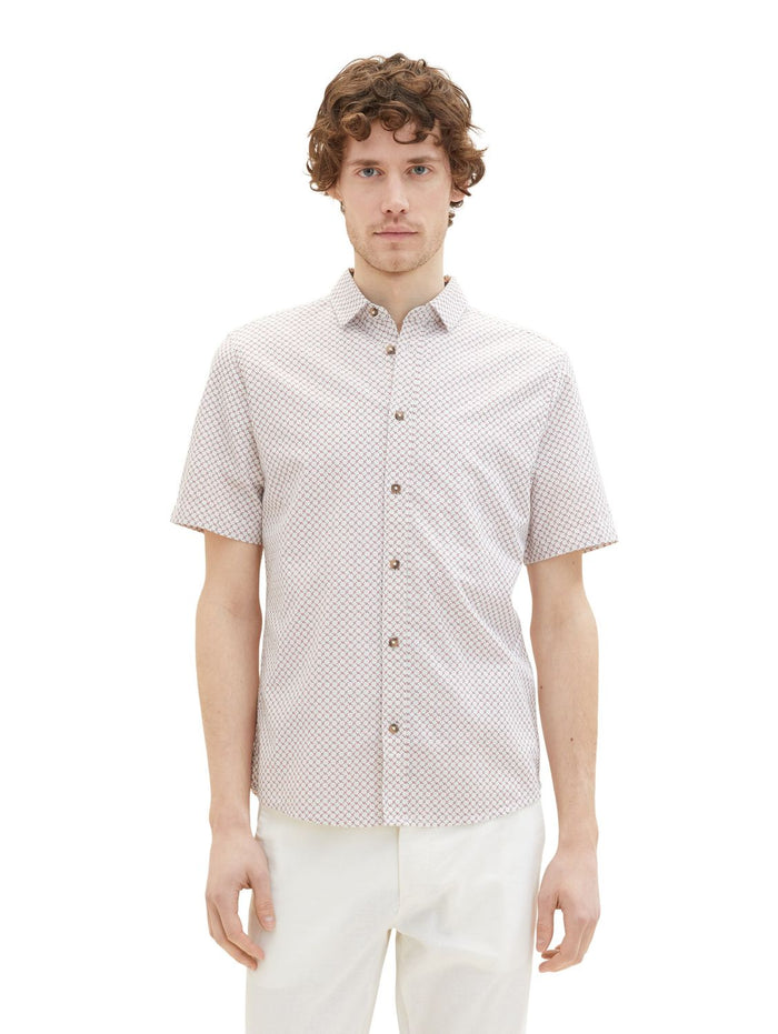Tom Tailor Herren Kurzarm Hemd PRINTED - Regular Fit