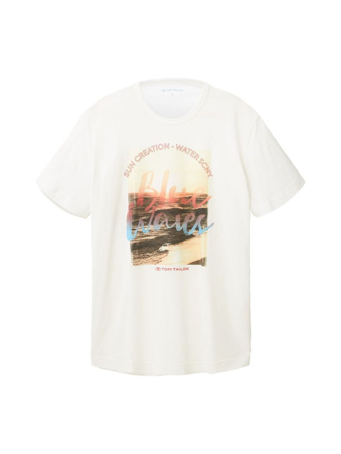 Tom Tailor Herren T-Shirt BLUE WAVES - Regular Fit