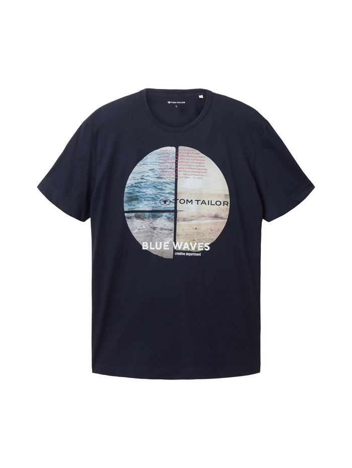 Tom Tailor Herren T-Shirt BLUE WAVES - Regular Fit