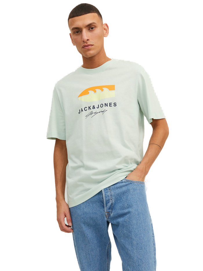 Jack & Jones Herren Rundhals T-Shirt JORTULUM LOGO- Regular Fit