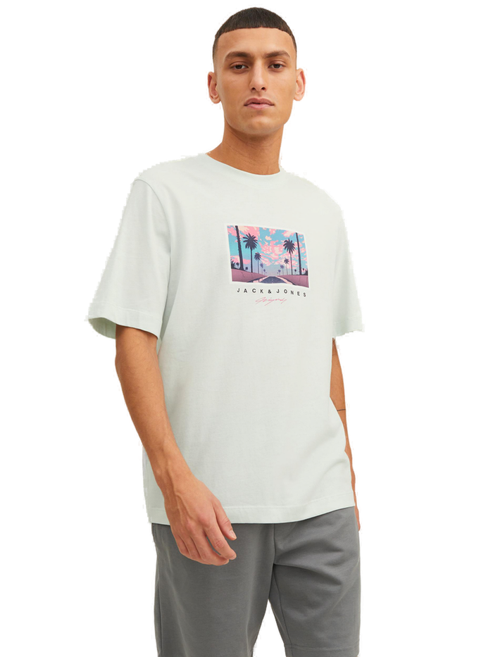 Jack & Jones Herren Rundhals T-Shirt  JORTULUM LANDSCAPE- Regular Fit