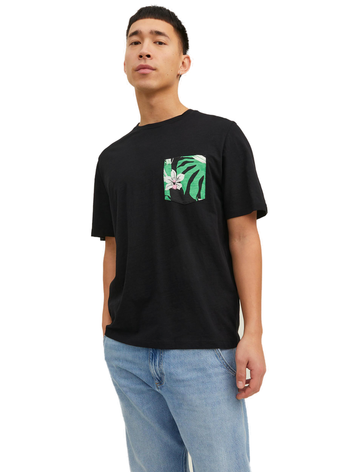 Jack & Jones Herren Rundhals T-Shirt JORTULUM POCKET - Regular Fit