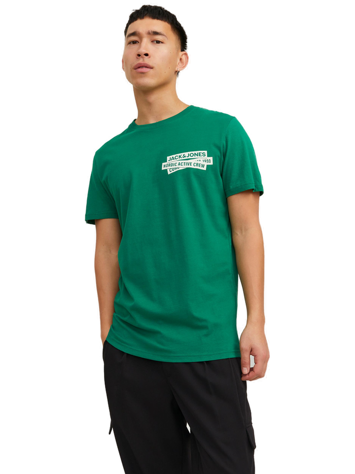 Jack & Jones Herren Rundhals T-Shirt JCOSPIRIT LOGO - Regular Fit