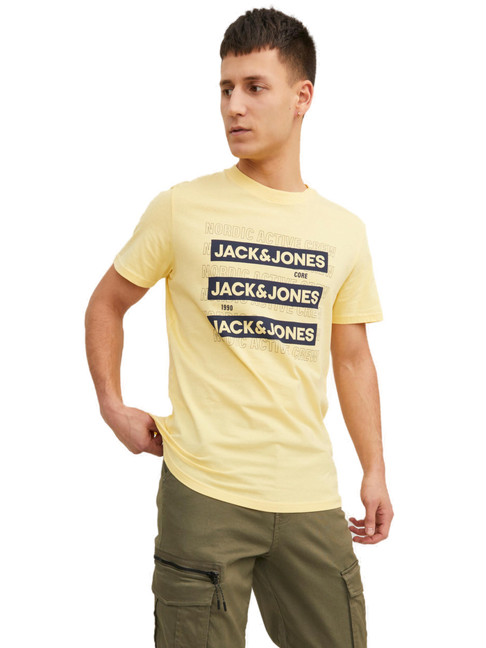 Jack & Jones Herren Rundhals T-Shirt JCOSPIRIT LOGO - Regular Fit