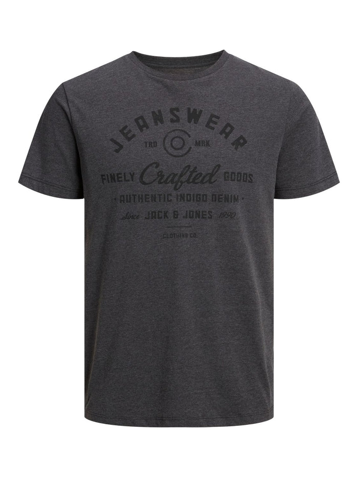 Jack & Jones Herren Rundhals T-Shirt JJEJEANS - Regular Fit