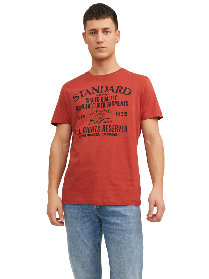 Jack & Jones Herren Rundhals T-Shirt JJEJEANS - Regular Fit