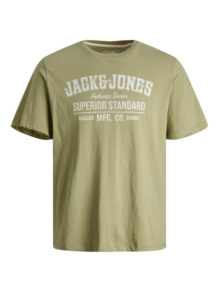 Jack & Jones Herren Rundhals T-Shirt JJEJEANS - Regular Fit