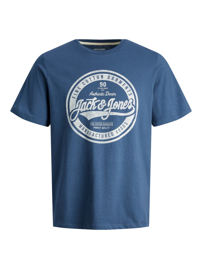 Jack & Jones Herren Rundhals T-Shirt JJEJEANS - Regular Fit
