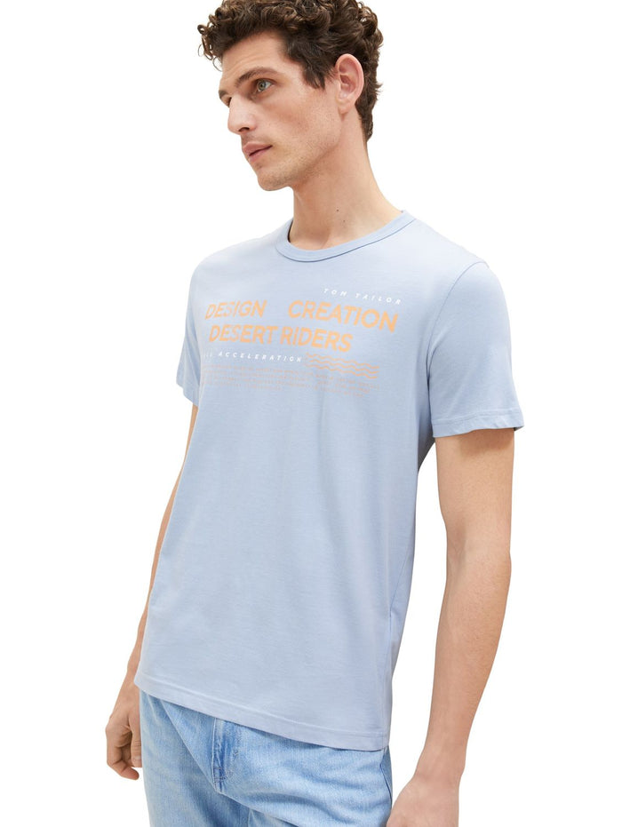 Tom Tailor Herren T-Shirt WORDING LOGO - Regular Fit