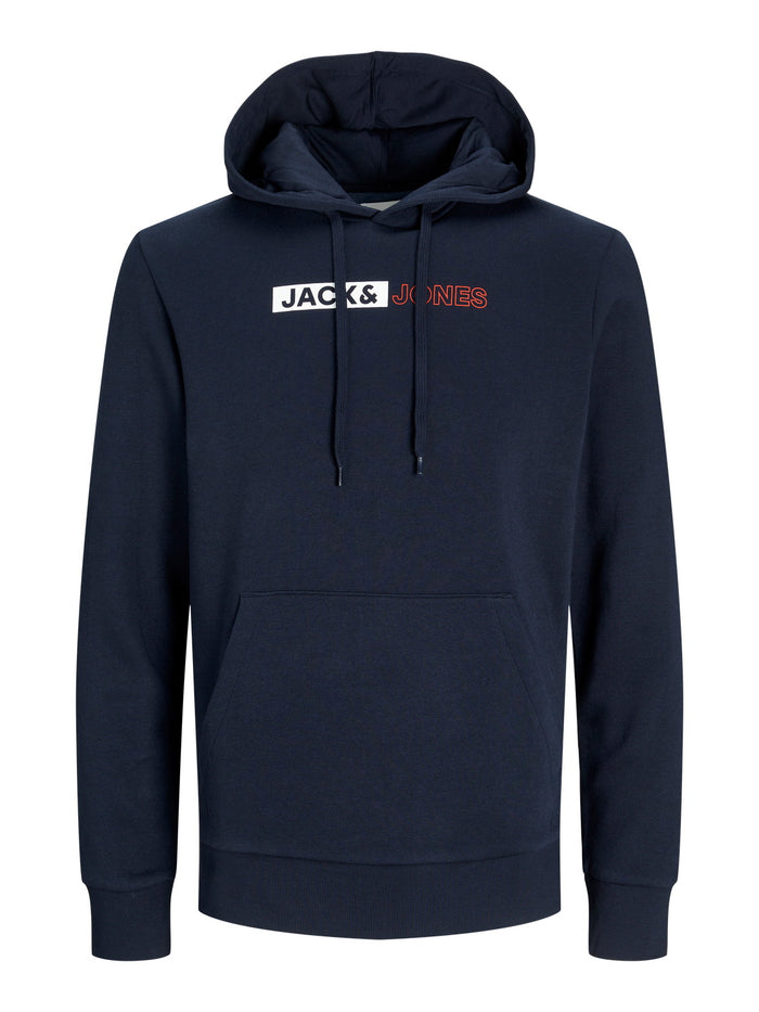 Jack & Jones Herren Hoodie Kapuzenpullover JJECORP LOGO - Regular Fit