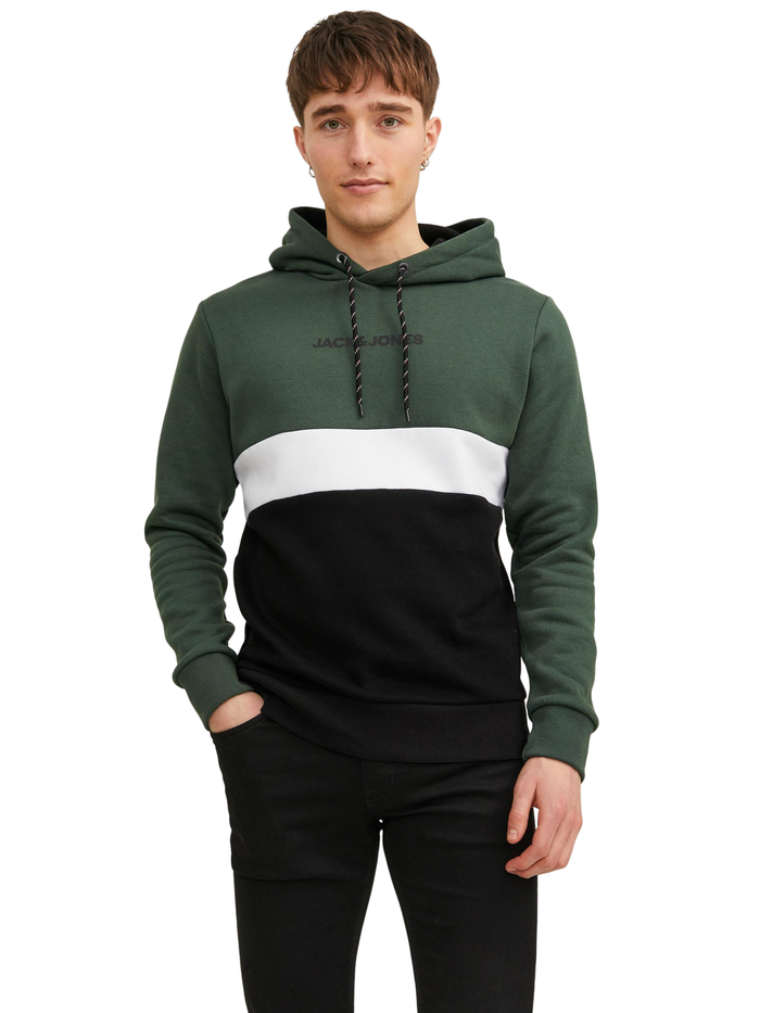 Jack & Jones Herren Hoodie Kapuzenpullover JJEREID BLOCKING - Regular Fit