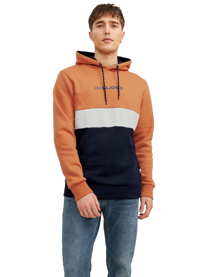 Jack & Jones Herren Hoodie Kapuzenpullover JJEREID BLOCKING - Regular Fit