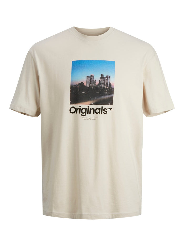 Jack & Jones Herren Rundhals T-Shirt JORVESTERBRO PHOTO - Regular Fit