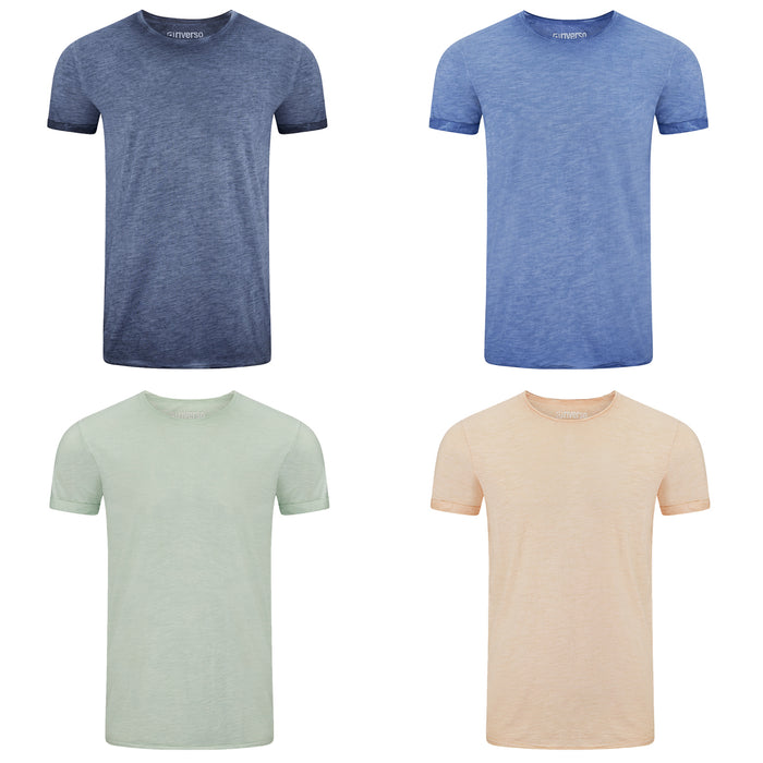 riverso Herren Basic T-Shirt RIVMatteo Regular Fit 4er Pack