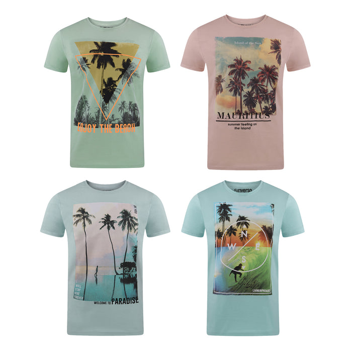 riverso Herren Rundhals T-Shirt RIVLukas Regular Fit 4er Pack