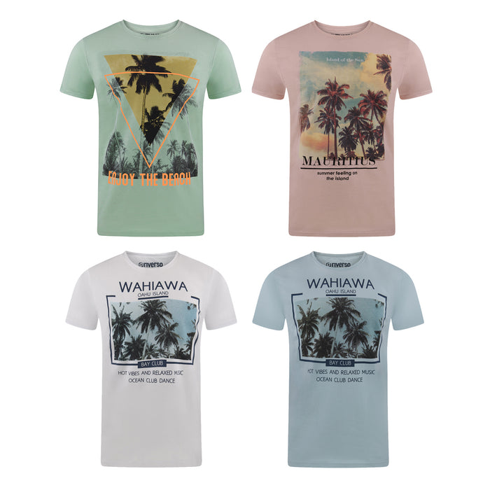 riverso Herren Rundhals T-Shirt RIVLukas Regular Fit 4er Pack