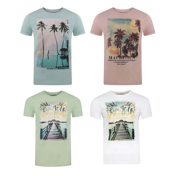 riverso Herren Rundhals T-Shirt RIVLukas Regular Fit 4er Pack