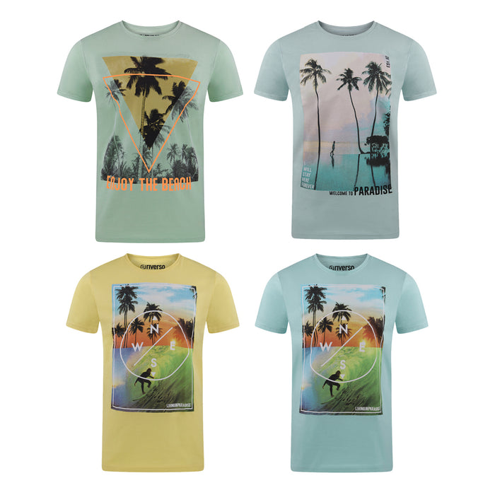 riverso Herren Rundhals T-Shirt RIVLukas Regular Fit 4er Pack