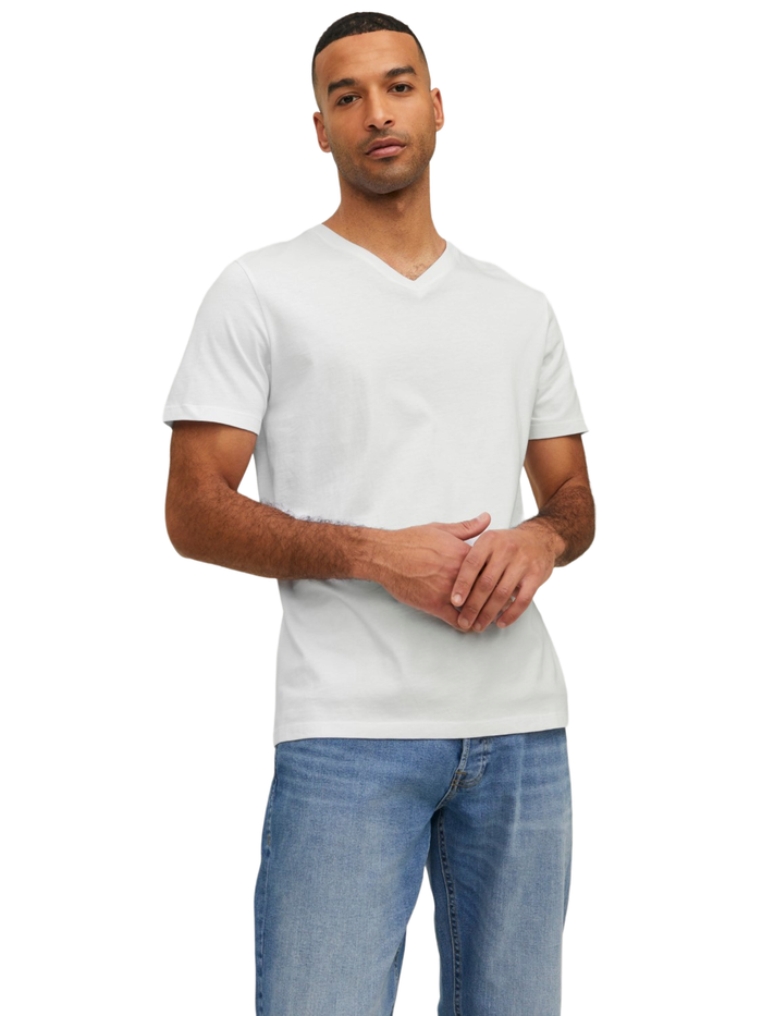 Jack & Jones Herren V-Neck T-Shirt JJEORGANIC BASIC - Regular Fit