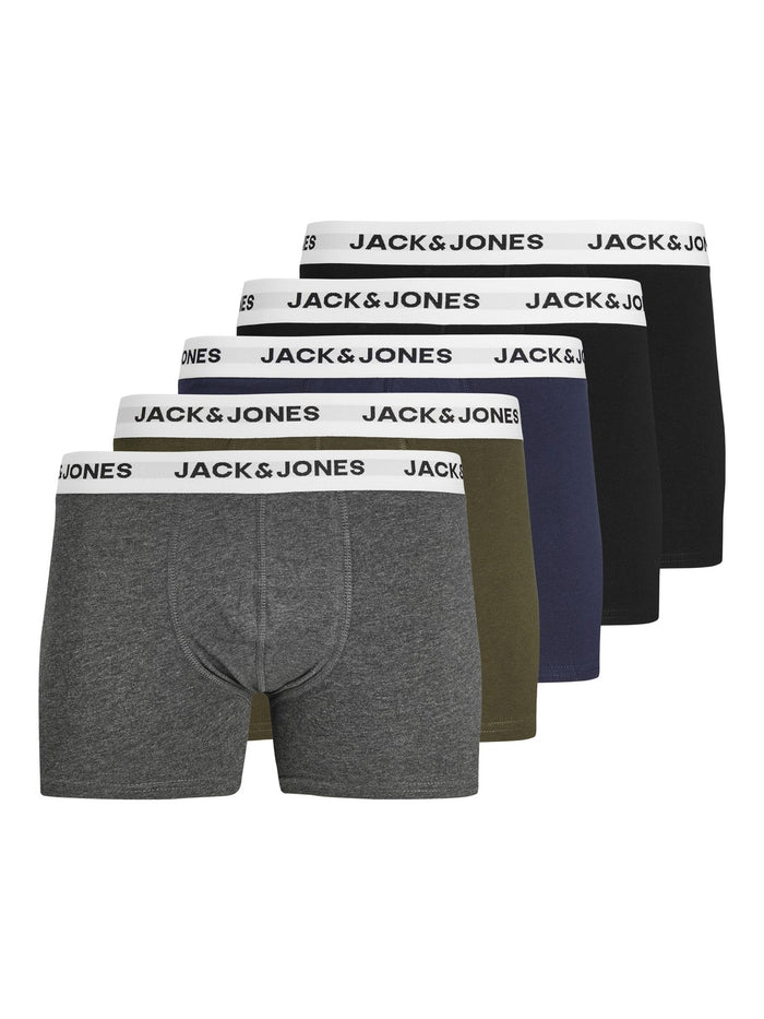 Jack & Jones Herren Boxershort JACBASIC WHITE WB TRUNKS 5er Pack