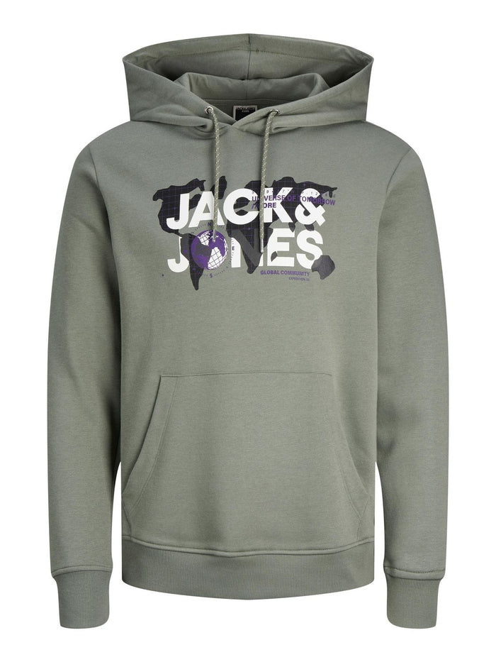 Jack & Jones Herren Kapuzenpullover Hoodie JCODUST - Regular Fit