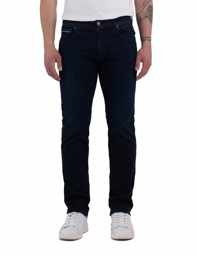 Replay Herren Jeans GROVER Regular/Straight Fit - Slim Leg - Blau - Dark Blue Denim