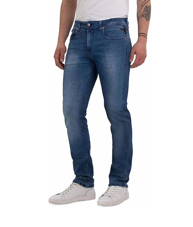 Replay Herren Jeans GROVER Straight Fit - Slim Leg - Blau - Medium Blue Denim