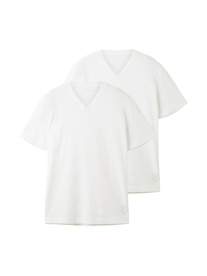 Tom Tailor Herren T-Shirt V-NECK im Doppelpack - Regular Fit