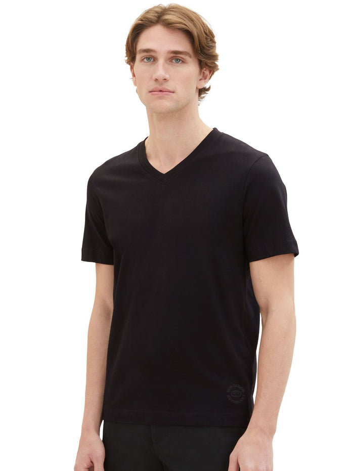 Tom Tailor Herren T-Shirt V-NECK im Doppelpack - Regular Fit