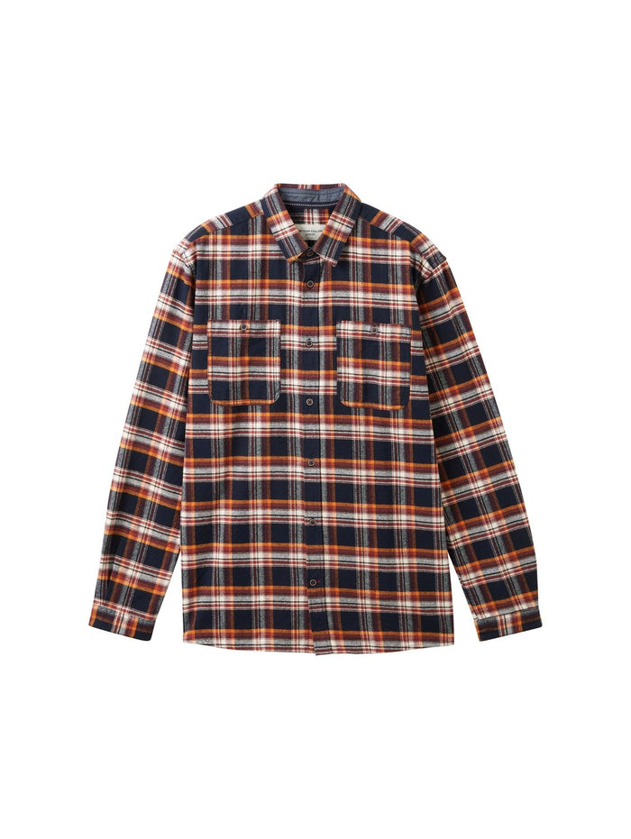 Tom Tailor Herren Langarm Hemd CHECKED - Relaxed Fit